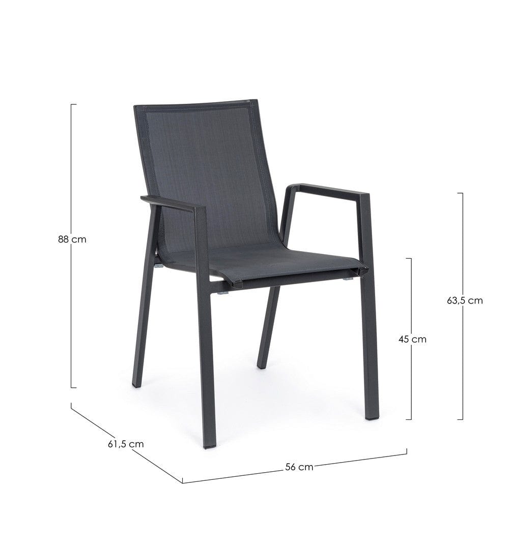 Bizzotto Sedia da giardino Krion JX55 Antracite