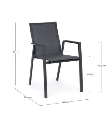Bizzotto Sedia da giardino Krion JX55 Antracite