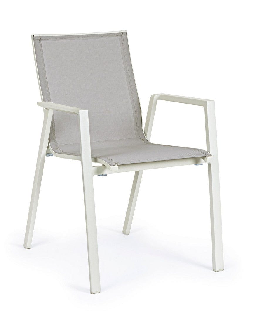 Bizzotto Sedia da giardino Krion W-Arm Grigio