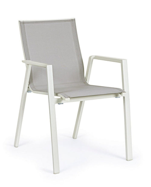 Bizzotto Sedia da giardino Krion W-Arm Grigio
