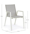Bizzotto Sedia da giardino Krion W-Arm Grigio