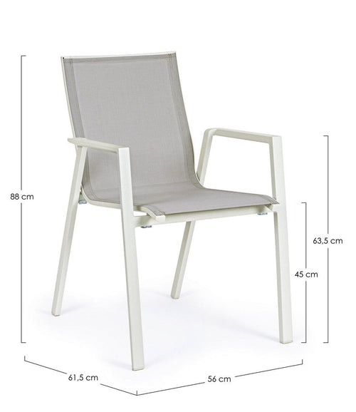 Bizzotto Sedia da giardino Krion W-Arm Grigio