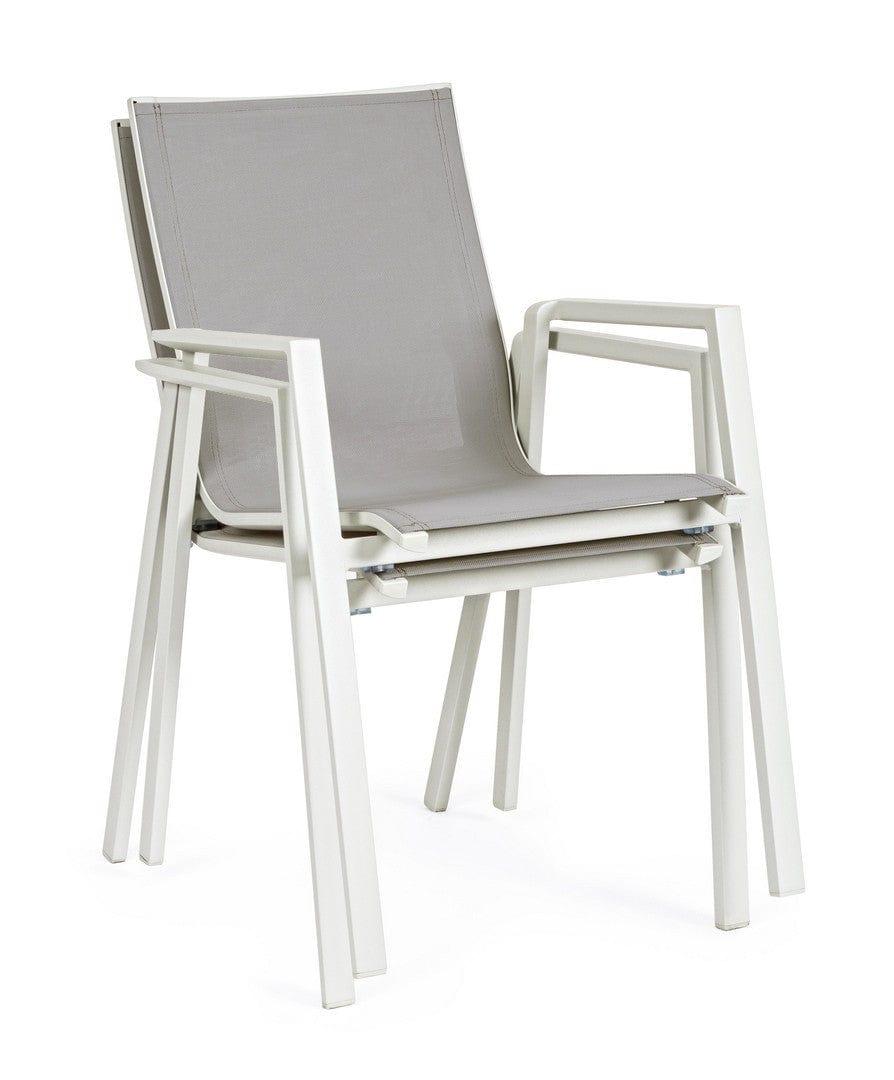 Bizzotto Sedia da giardino Krion W-Arm Grigio