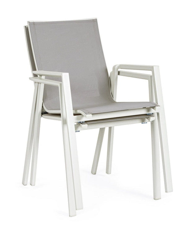 Bizzotto Sedia da giardino Krion W-Arm Grigio