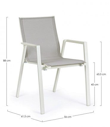 Bizzotto Sedia da giardino Krion W-Arm Grigio