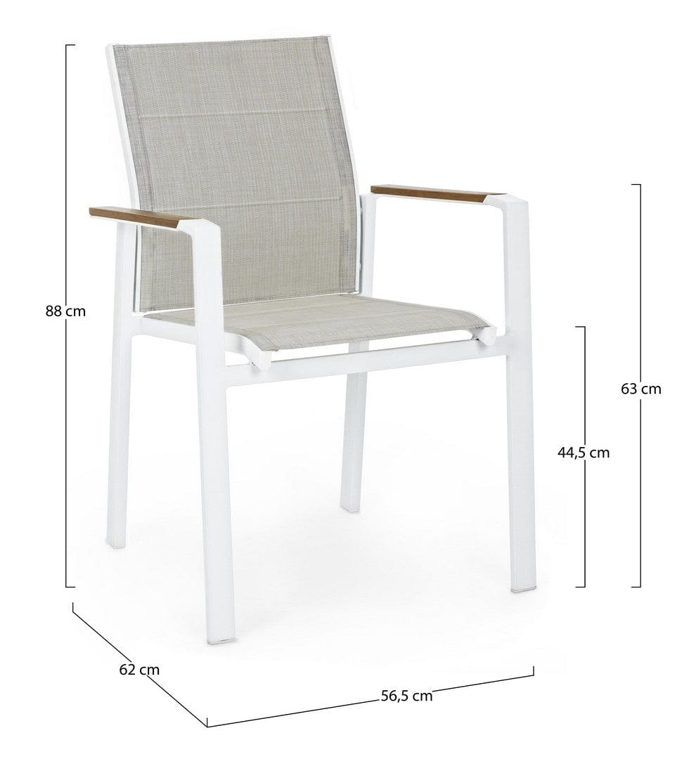 Bizzotto Sedia da giardino Kubik SJ60 Bianco
