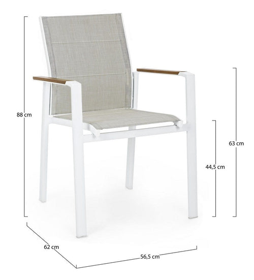 Bizzotto Sedia da giardino Kubik SJ60 Bianco