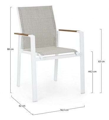Bizzotto Sedia da giardino Kubik SJ60 Bianco