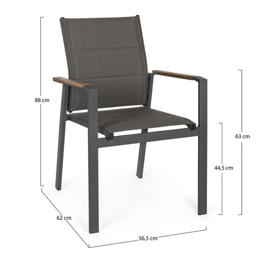 Bizzotto Sedia da giardino Kubik SJ61 Antracite