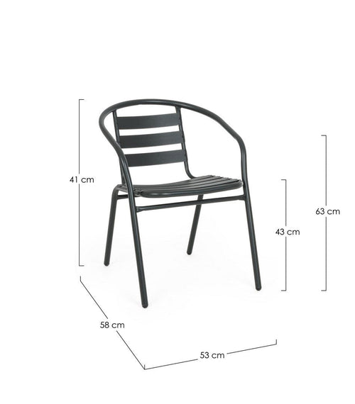 Bizzotto Sedia da giardino Maraya Nero