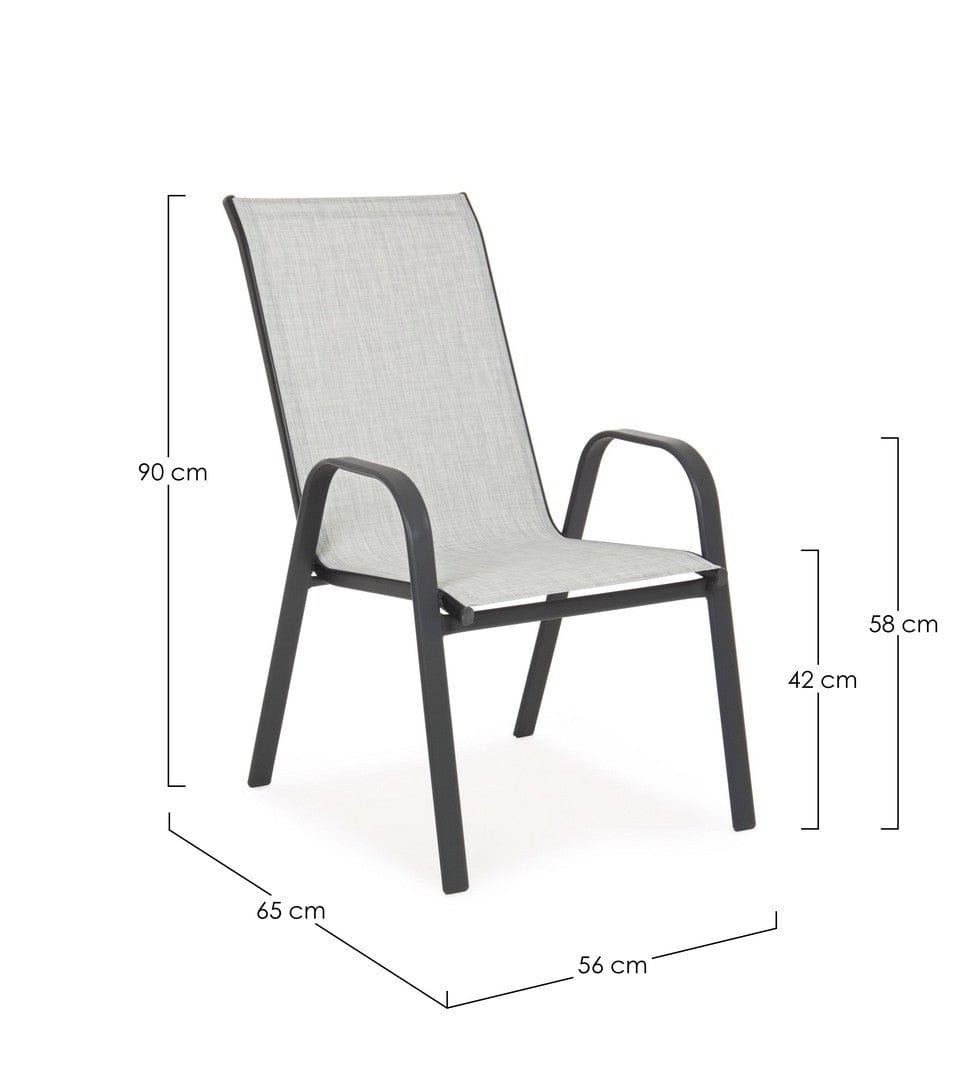 Bizzotto Sedia da giardino Martinez Grigio