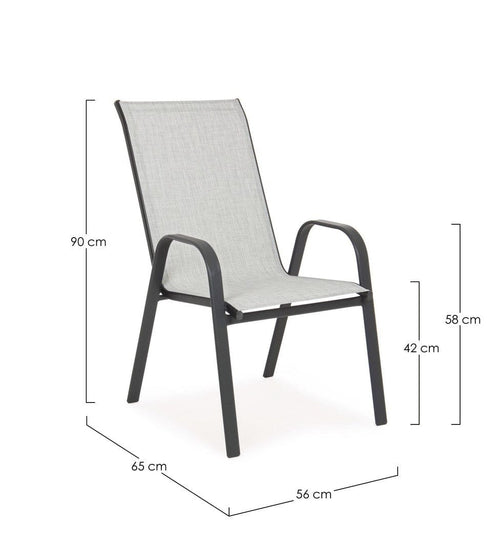 Bizzotto Sedia da giardino Martinez Grigio