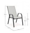 Bizzotto Sedia da giardino Martinez Grigio