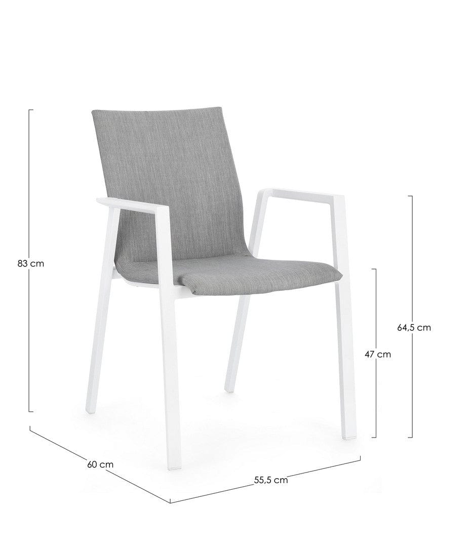 Bizzotto Sedia da giardino Odeon JX11 W-Arm Grigio