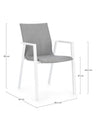 Bizzotto Sedia da giardino Odeon JX11 W-Arm Grigio