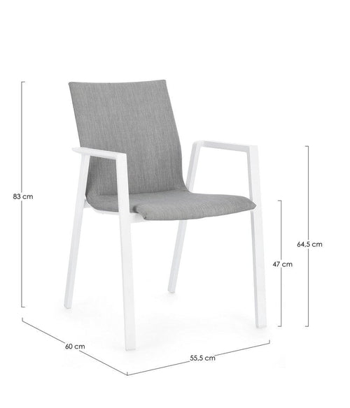 Bizzotto Sedia da giardino Odeon JX11 W-Arm Grigio