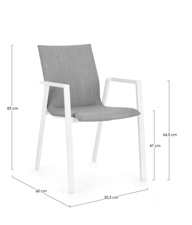 Bizzotto Sedia da giardino Odeon JX11 W-Arm Grigio