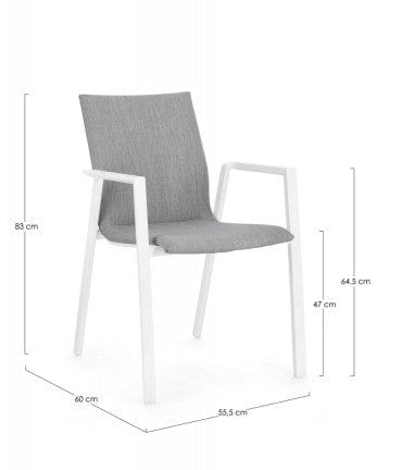 Bizzotto Sedia da giardino Odeon JX11 W-Arm Grigio