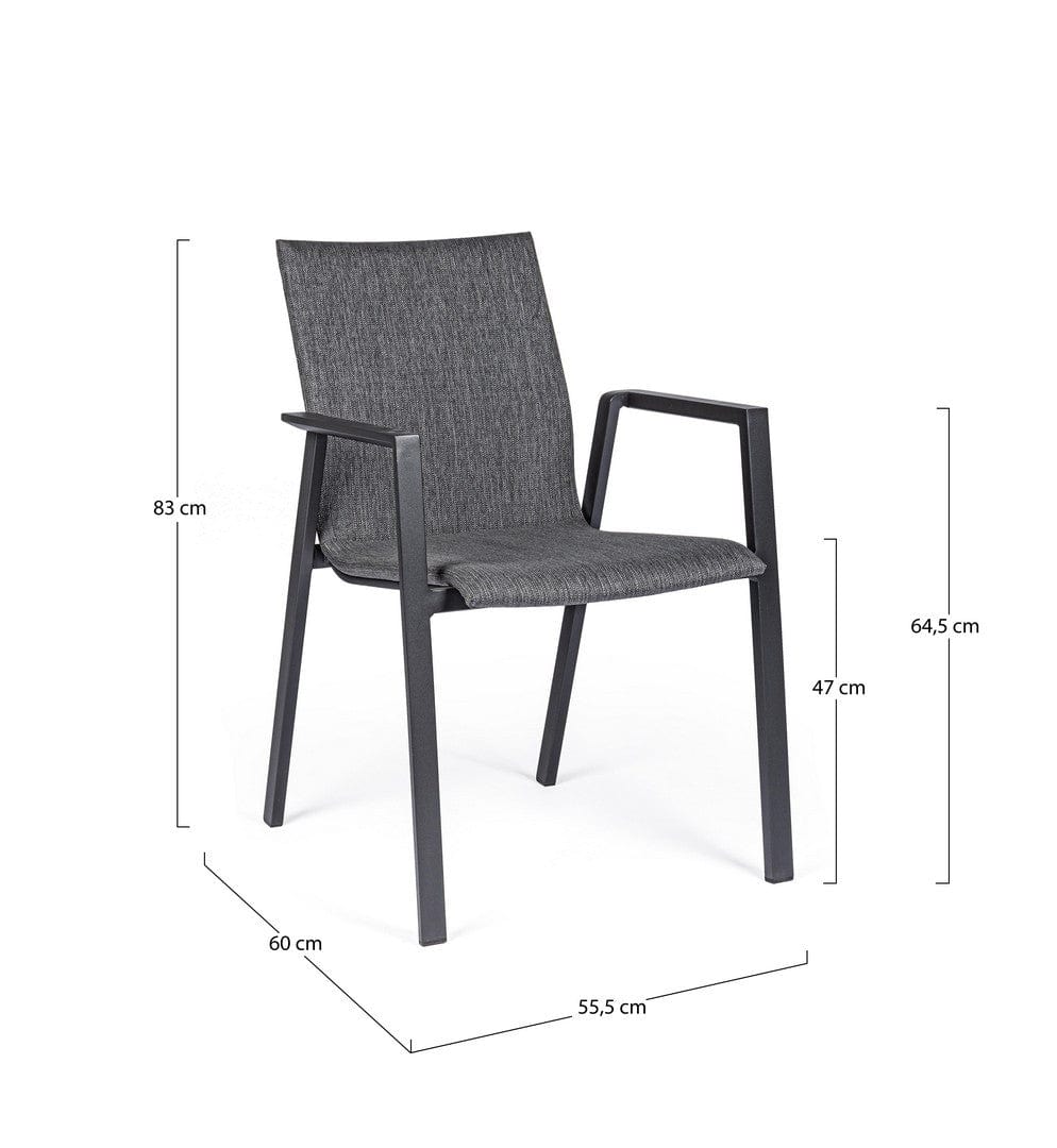 Bizzotto Sedia da giardino Odeon JX55 Grigio