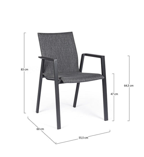 Bizzotto Sedia da giardino Odeon JX55 Grigio