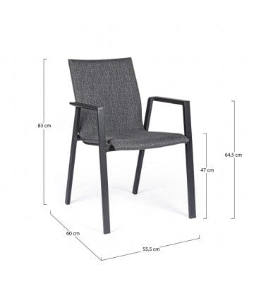 Bizzotto Sedia da giardino Odeon JX55 Grigio