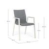 Bizzotto Sedia da giardino Odeon W-Arm Grigio