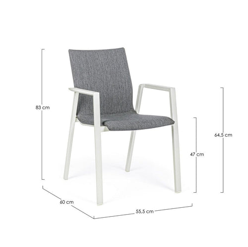 Bizzotto Sedia da giardino Odeon W-Arm Grigio