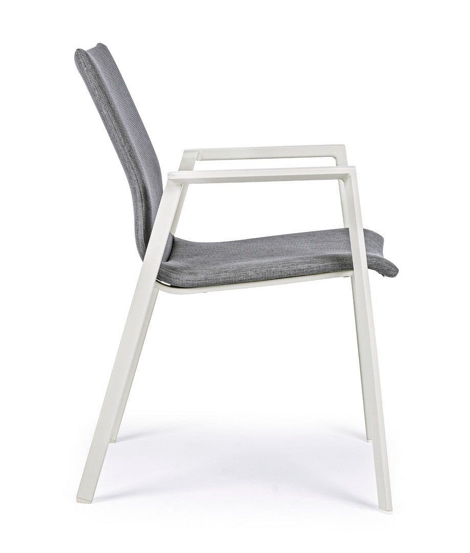 Bizzotto Sedia da giardino Odeon W-Arm Grigio