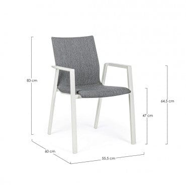 Bizzotto Sedia da giardino Odeon W-Arm Grigio