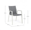 Bizzotto Sedia da giardino Odeon W-Arm Grigio