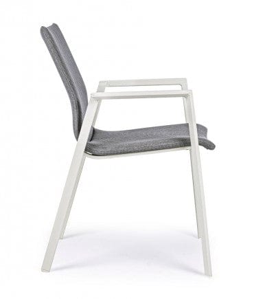 Bizzotto Sedia da giardino Odeon W-Arm Grigio