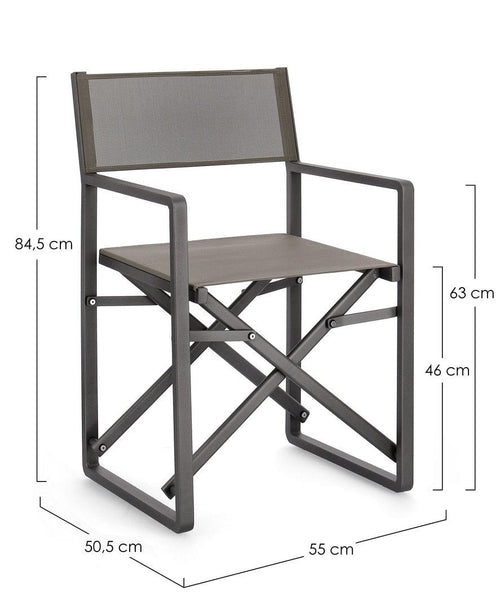 Bizzotto Sedia da giardino pieghevole Konnor Antracite