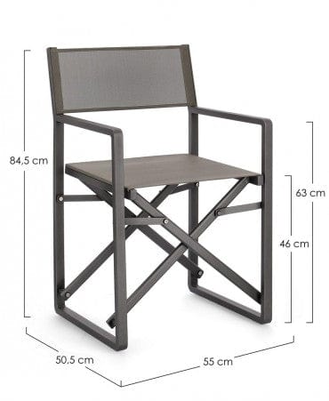 Bizzotto Sedia da giardino pieghevole Konnor Antracite