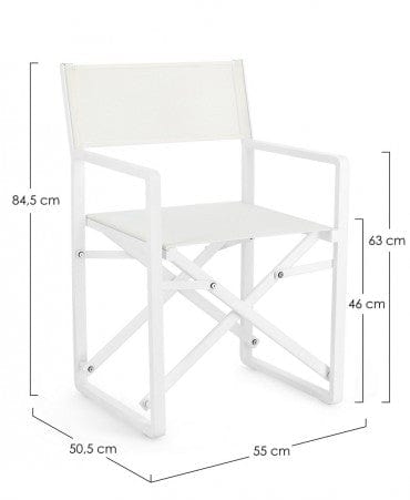 Bizzotto Sedia da giardino pieghevole Konnor CX23 Bianco