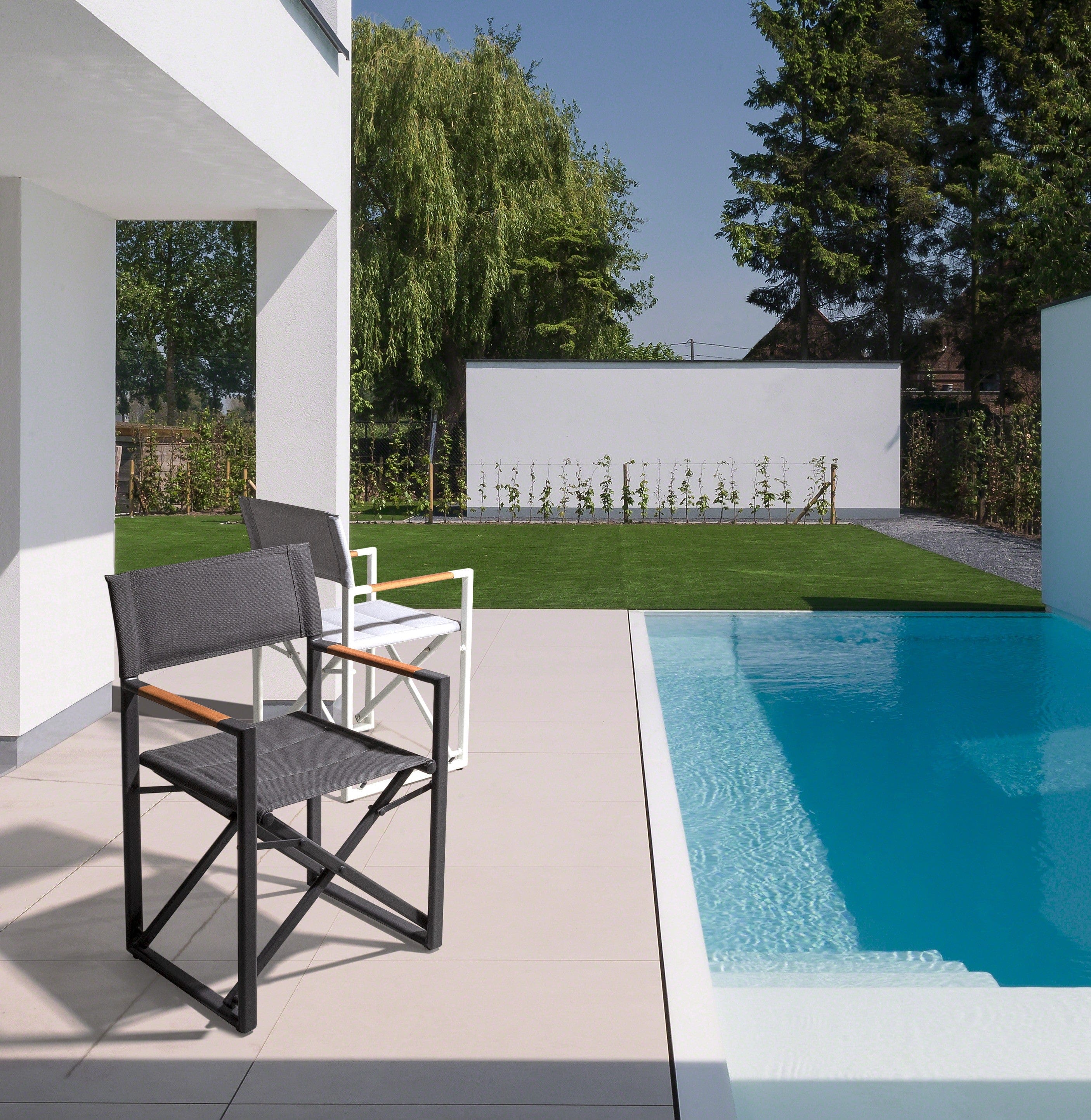 Bizzotto Sedia da giardino pieghevole Lagun Antracite