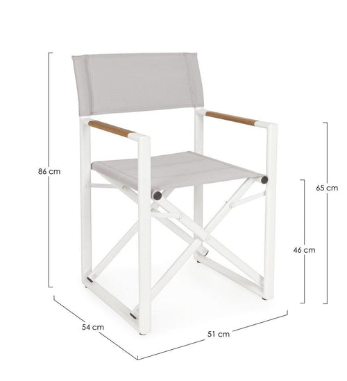 Bizzotto Sedia da giardino pieghevole Lagun Bianco