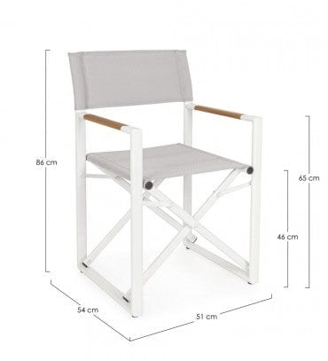 Bizzotto Sedia da giardino pieghevole Lagun Bianco