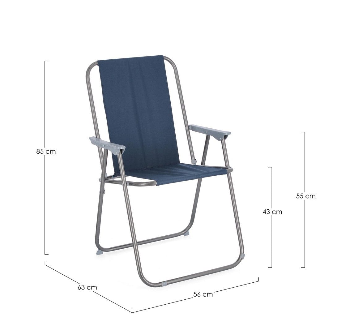 Bizzotto Sedia da giardino pieghevole Malibu Blu