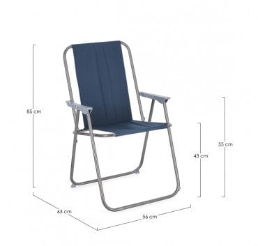 Bizzotto Sedia da giardino pieghevole Malibu Blu