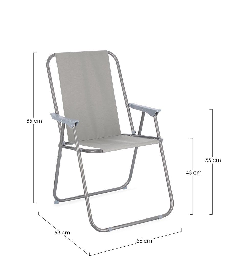 Bizzotto Sedia da giardino pieghevole Malibu Grigio