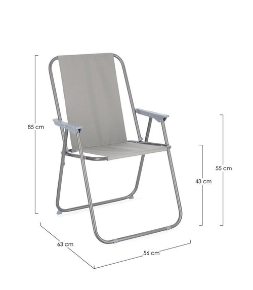 Bizzotto Sedia da giardino pieghevole Malibu Grigio
