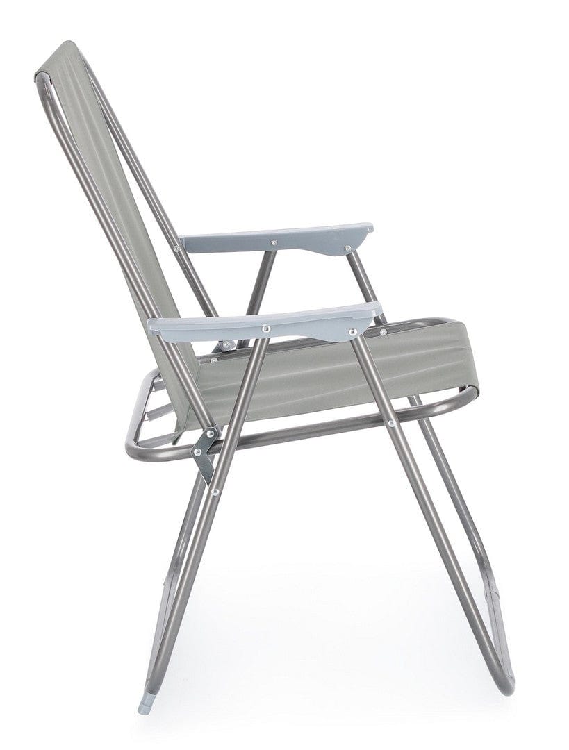 Bizzotto Sedia da giardino pieghevole Malibu Grigio