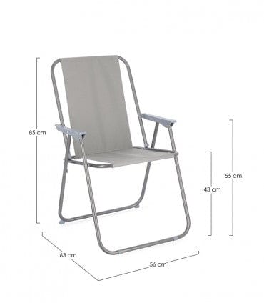 Bizzotto Sedia da giardino pieghevole Malibu Grigio