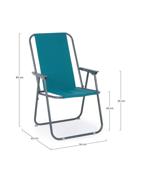 Bizzotto Sedia da giardino pieghevole Malibu Turchese