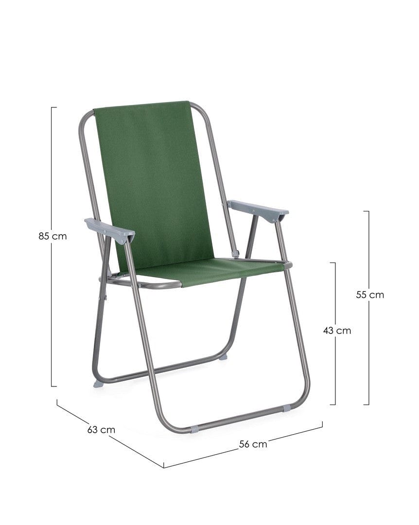 Bizzotto Sedia da giardino pieghevole Malibu Verde