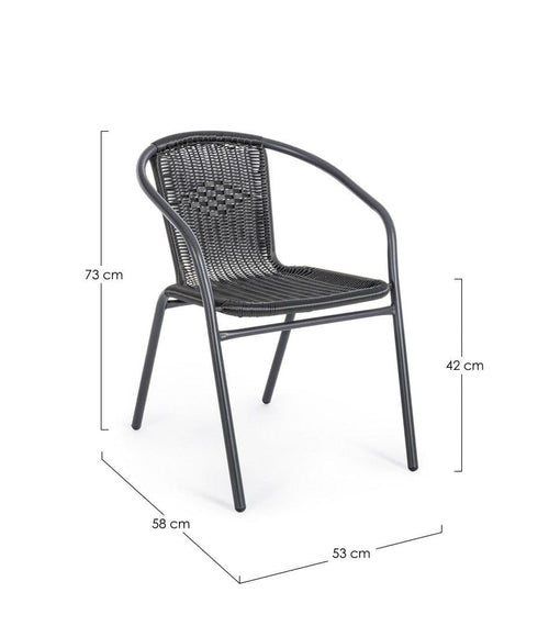 Bizzotto Sedia da giardino Ripley Nero