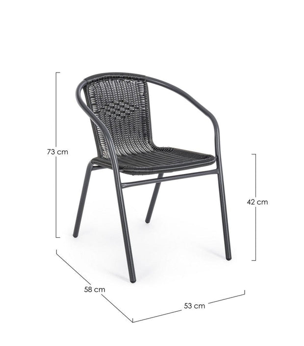 Bizzotto Sedia da giardino Ripley Nero