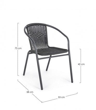 Bizzotto Sedia da giardino Ripley Nero