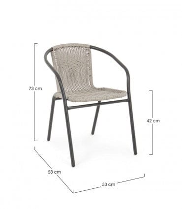 Bizzotto Sedia da giardino Ripley W-Arm Cappuccino