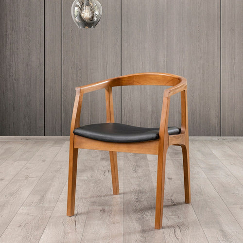 Sedia da pranzo in ecopelle Albero 44 Nero